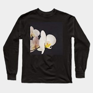 Black and White Orchid Long Sleeve T-Shirt